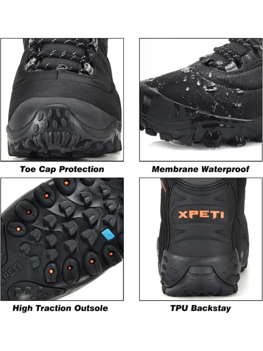 Lightweight Insulated Mid-Rise Hiking Boots for Men | Non-Slip Outdoor Footwear